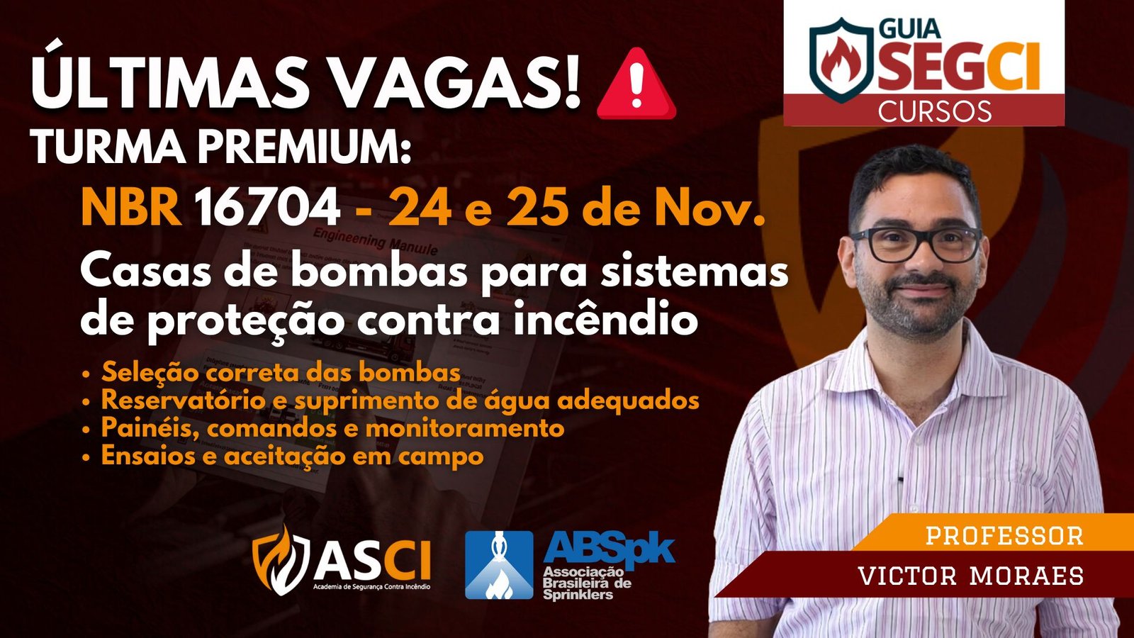 Curso ao vivo sobre a NBR 16704 com Victor Moraes