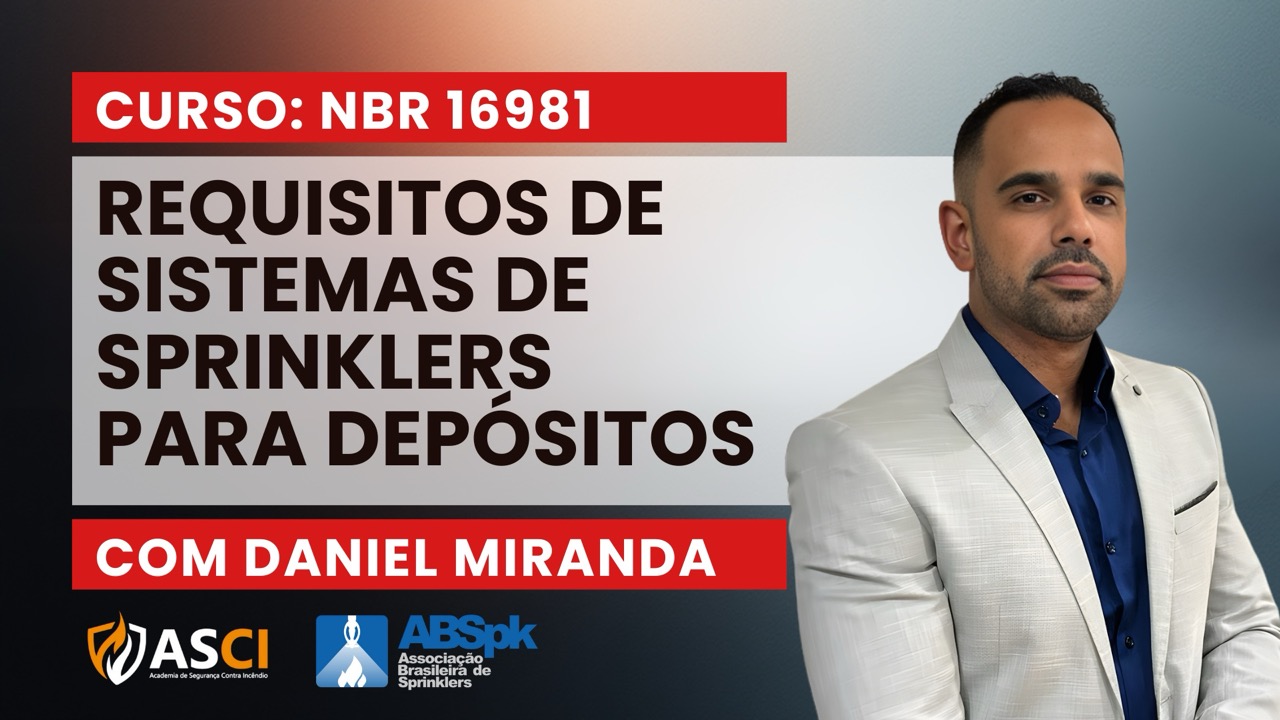Curso ABNT NBR 16981: Requisitos de Sistemas de Sprinklers para Depósitos
