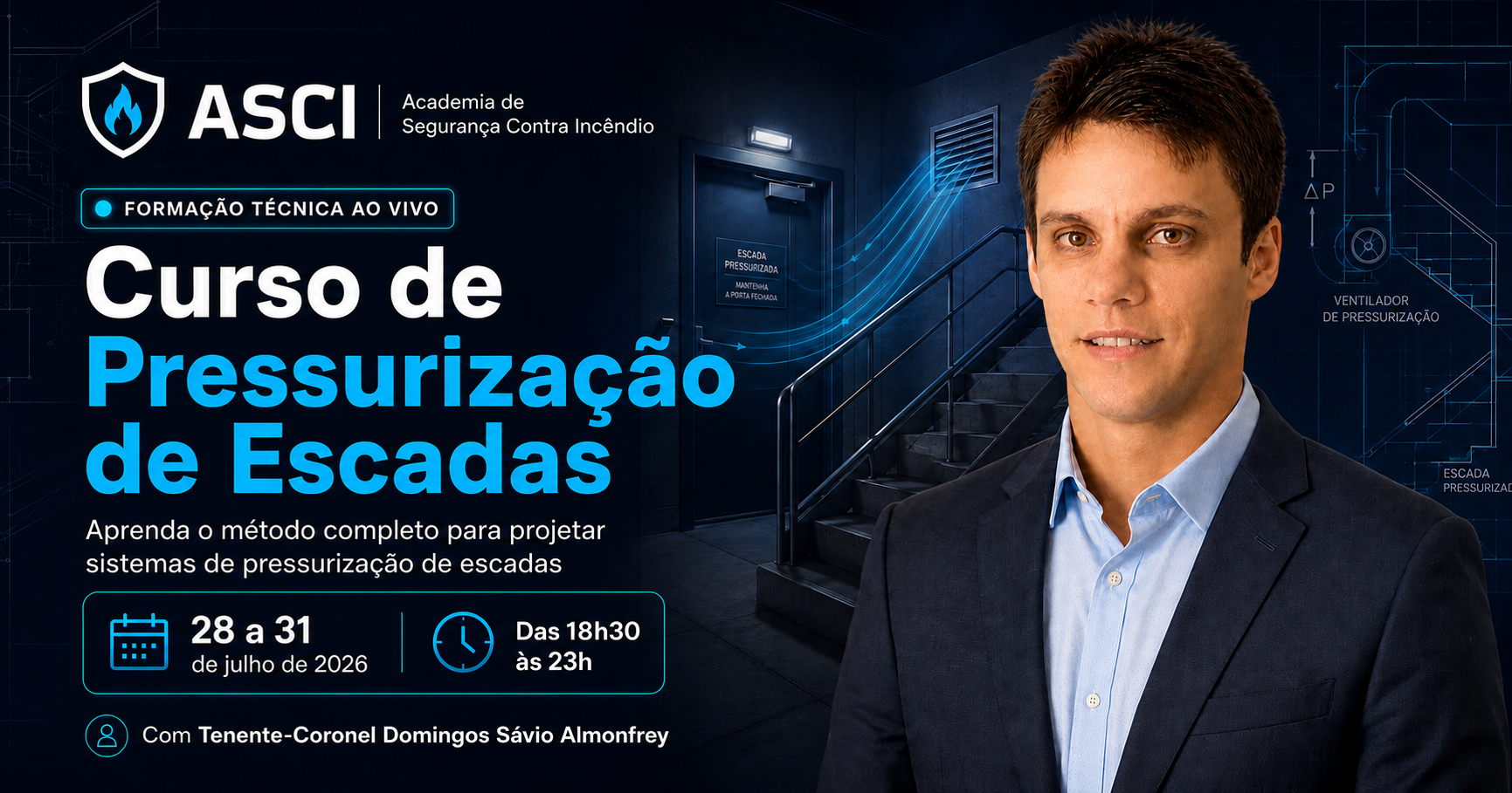Aprenda o método completo para projetar sistemas de pressurização de escadas