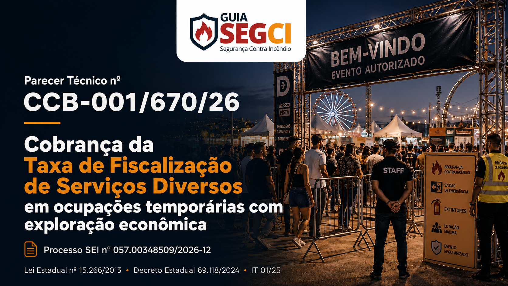 Parecer Técnico CCB-001/670/26 – Cobrança de Taxa de Fiscalização de Serviços Diversos (TFSD)
