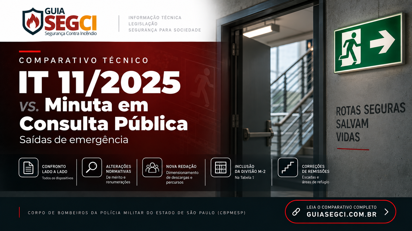 Comparativo IT 11/2025: Saídas de Emergência e Minuta em Consulta Pública CBPMESP